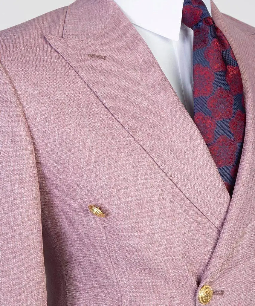 Double Breasted Pink Suit Peak Lapel 2pc — photograph 3