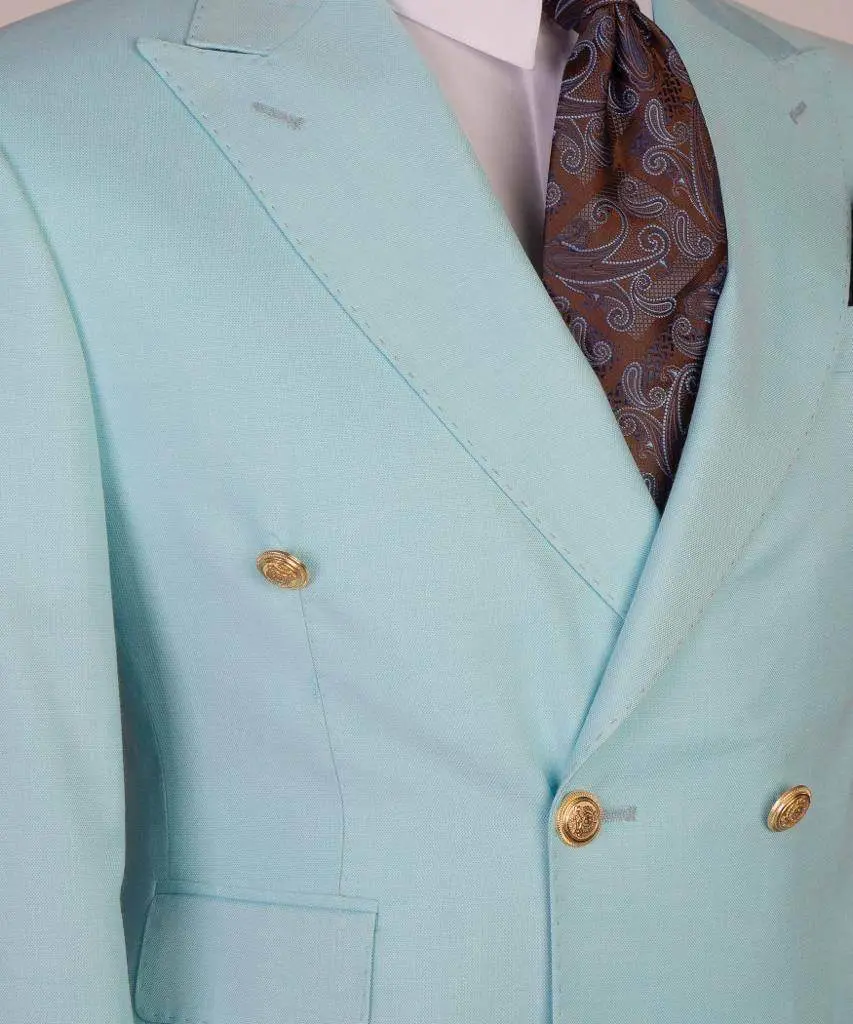 Double Breasted Blue Suit Peak Lapel 2pc — photograph 2