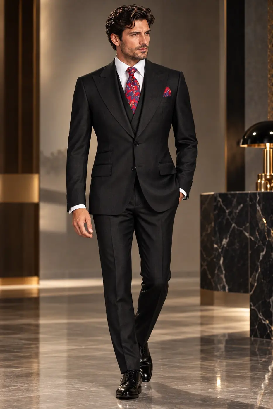 Classic 3-Piece Black Suit Set for Men — photograph 1
