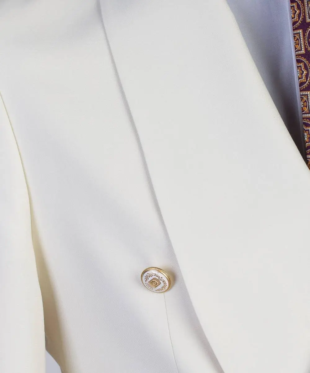 Men's 2 Piece Double Breasted Beige Tuxedo Suit — photograph 2