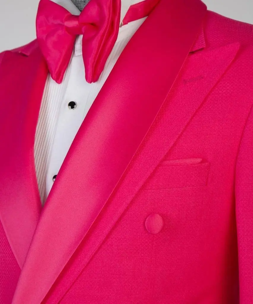 Shawl Design Satin Lapel Pink Tuxedo — photograph 2
