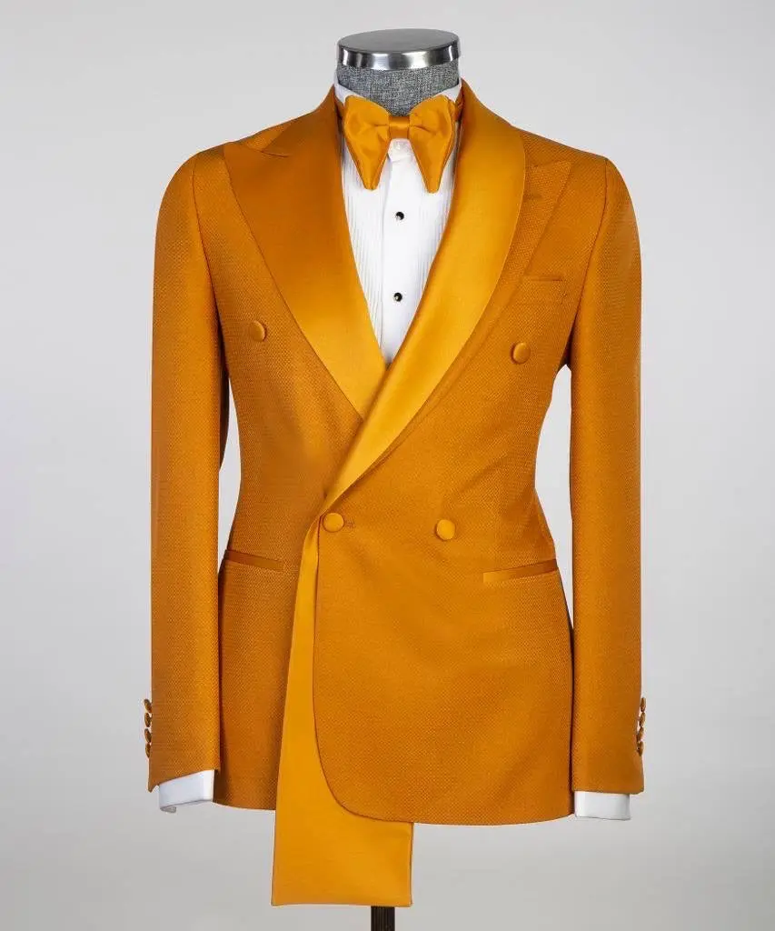 Shawl Design Satin Lapel Orange Tuxedo — photograph 1