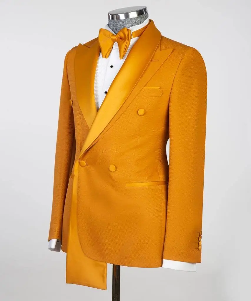 Shawl Design Satin Lapel Orange Tuxedo — photograph 4