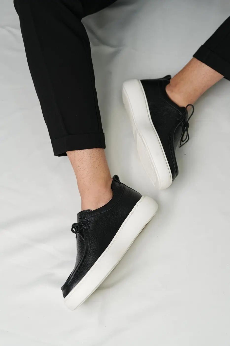 Genuine Leather Men’s Casual Black Shoes-Casandra — photograph 2
