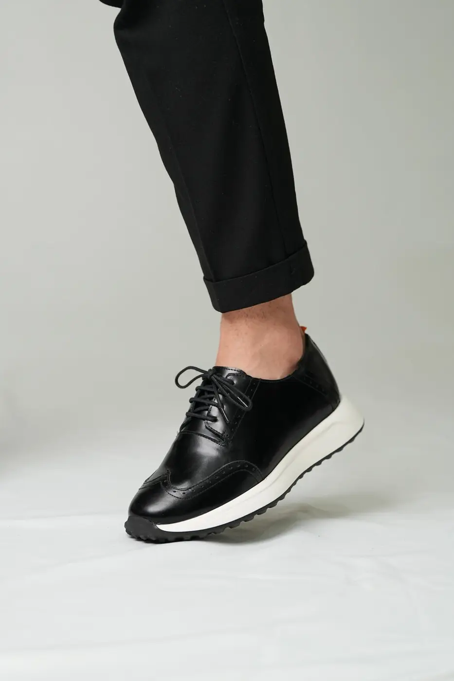Genuine Leather Men’s Casual Black Shoes — photograph 2