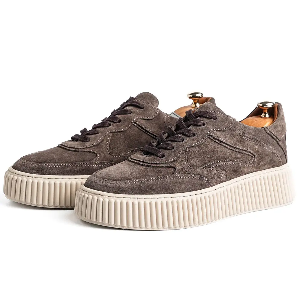 Light Brown Suede Sneakers for Men — photograph 3