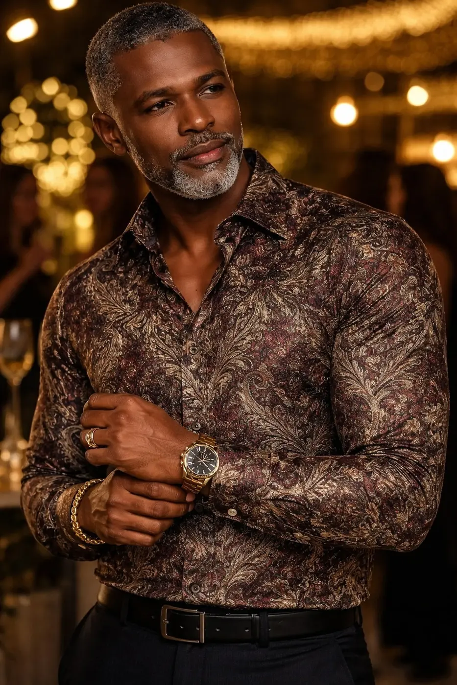 Men’s Patterned Dress Shirt — photograph 1