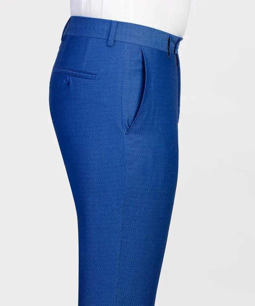 Men's 2 Piece Double Breasted Blue Suit — photograph 4