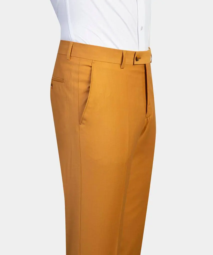 Men's 2 Piece Suit, Yellow, Belted Design, Costume, Blazer with Pockets — photograph 6