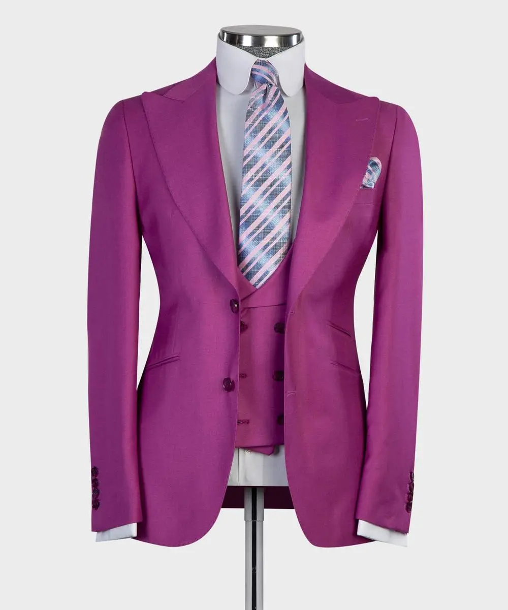 Men's 3 Piece Purple Suit — photograph 1