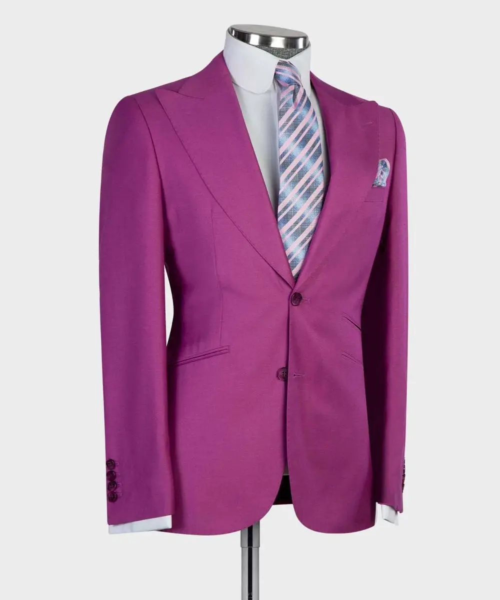 Men's 3 Piece Purple Suit — photograph 2