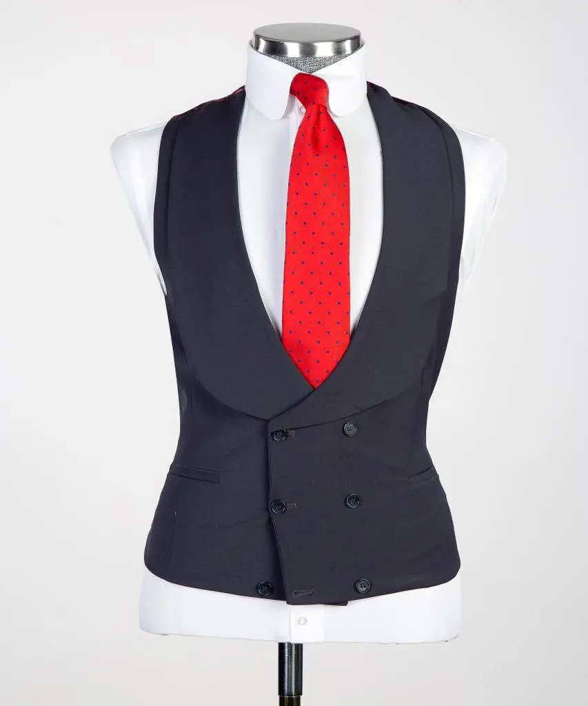 Men's 3 Piece Classic Dark Grey Suit — photograph 4