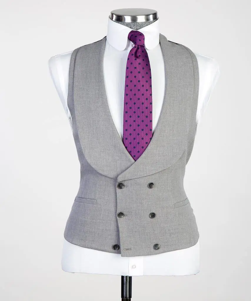 Men's 3 Piece Classic Grey Suit — photograph 5