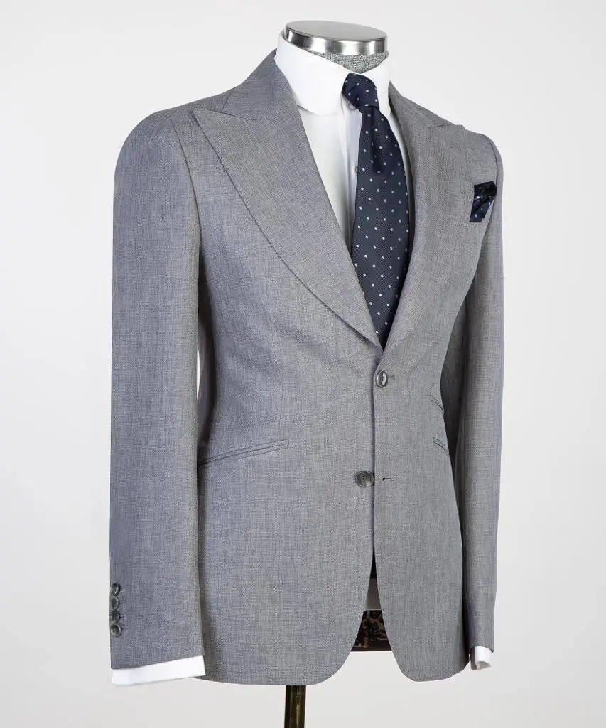 Men's 3 Piece Classic Grey Suit — photograph 5