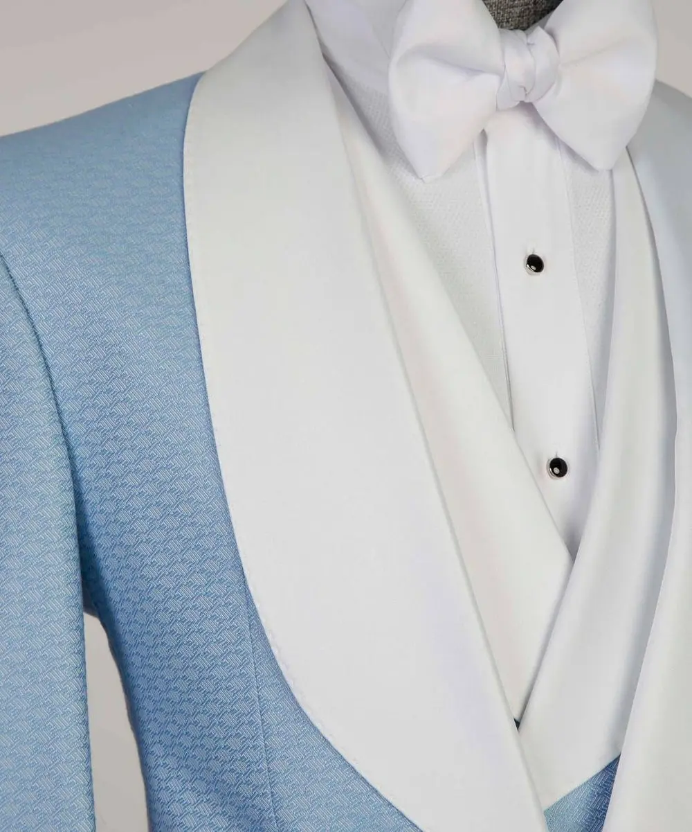 Men's 3 Piece Blue Tuxedo, Suit, Costume — photograph 2