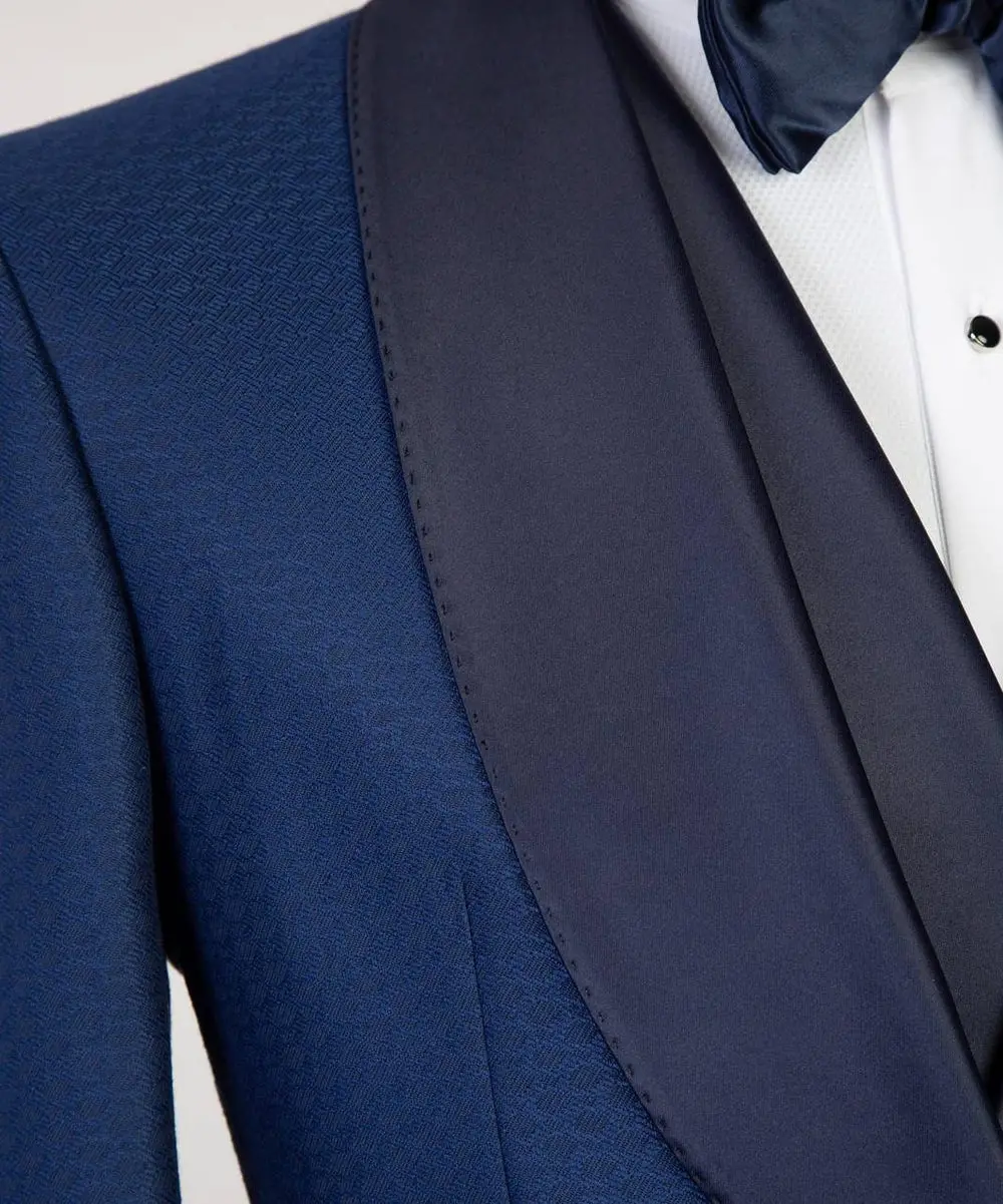 Men's 3 Piece Royal Blue Tuxedo Suit — photograph 2