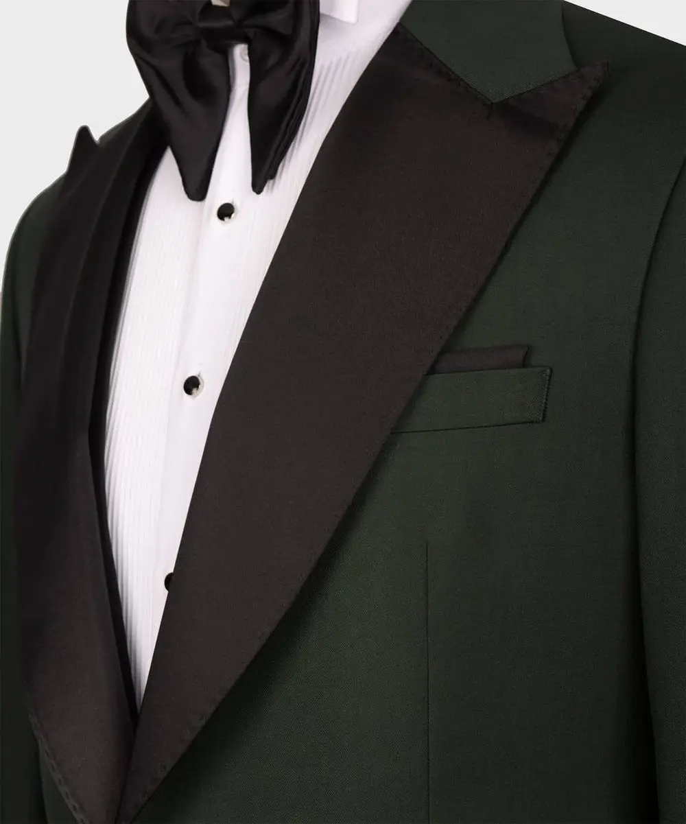Men's 3 Piece Green/BlackTuxedo Suit — photograph 2