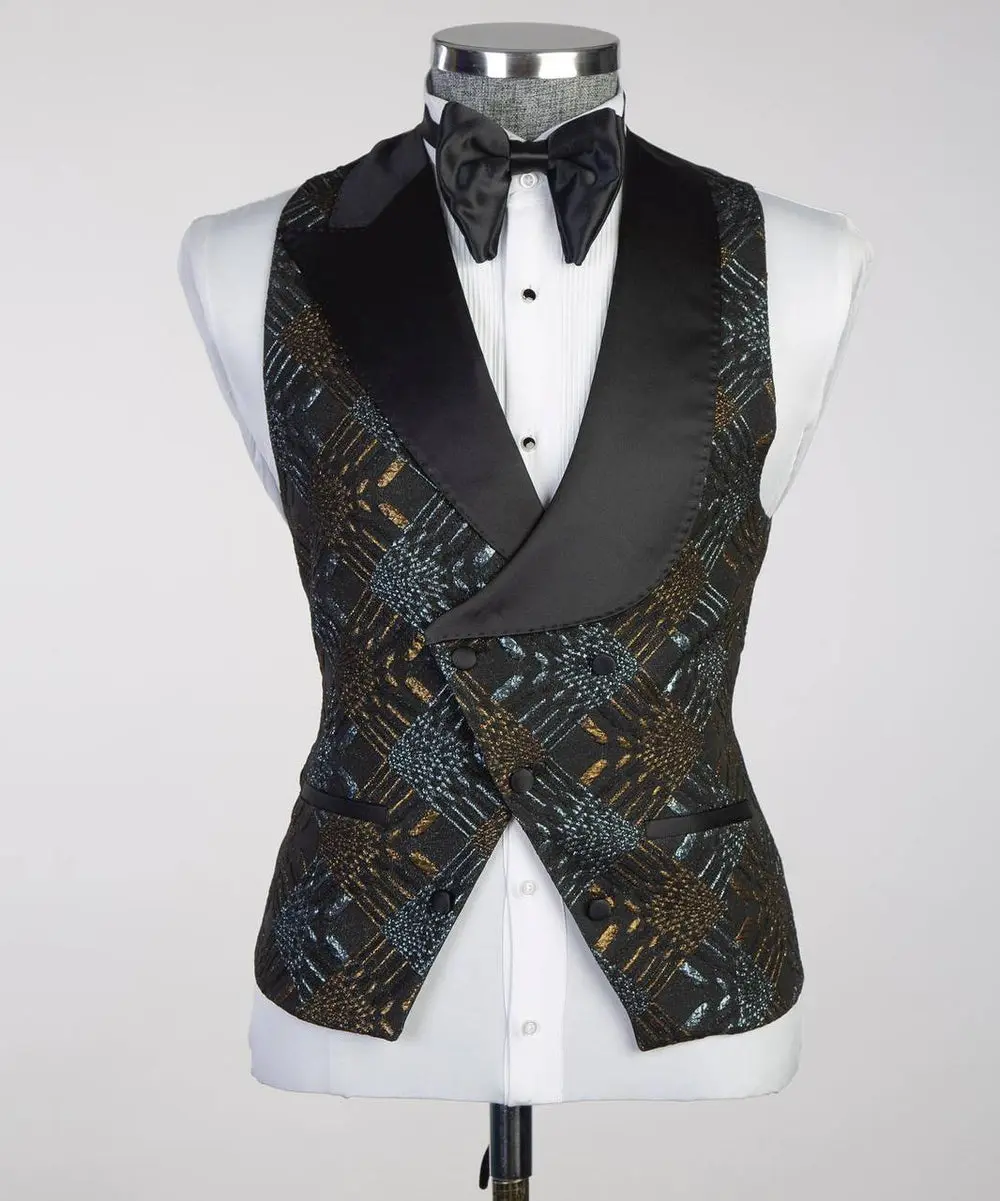 Men's Black Tuxedo-Asymmetrical Satin Lapel — photograph 3