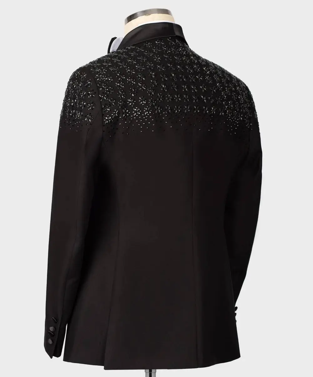 Men's Tuxedo, Black, Beaded on Shoulder — photograph 4