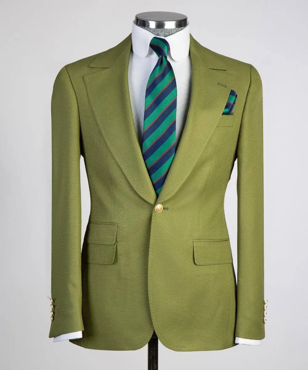 Men's Classic Suit -3 Piece Set -Green — photograph 3