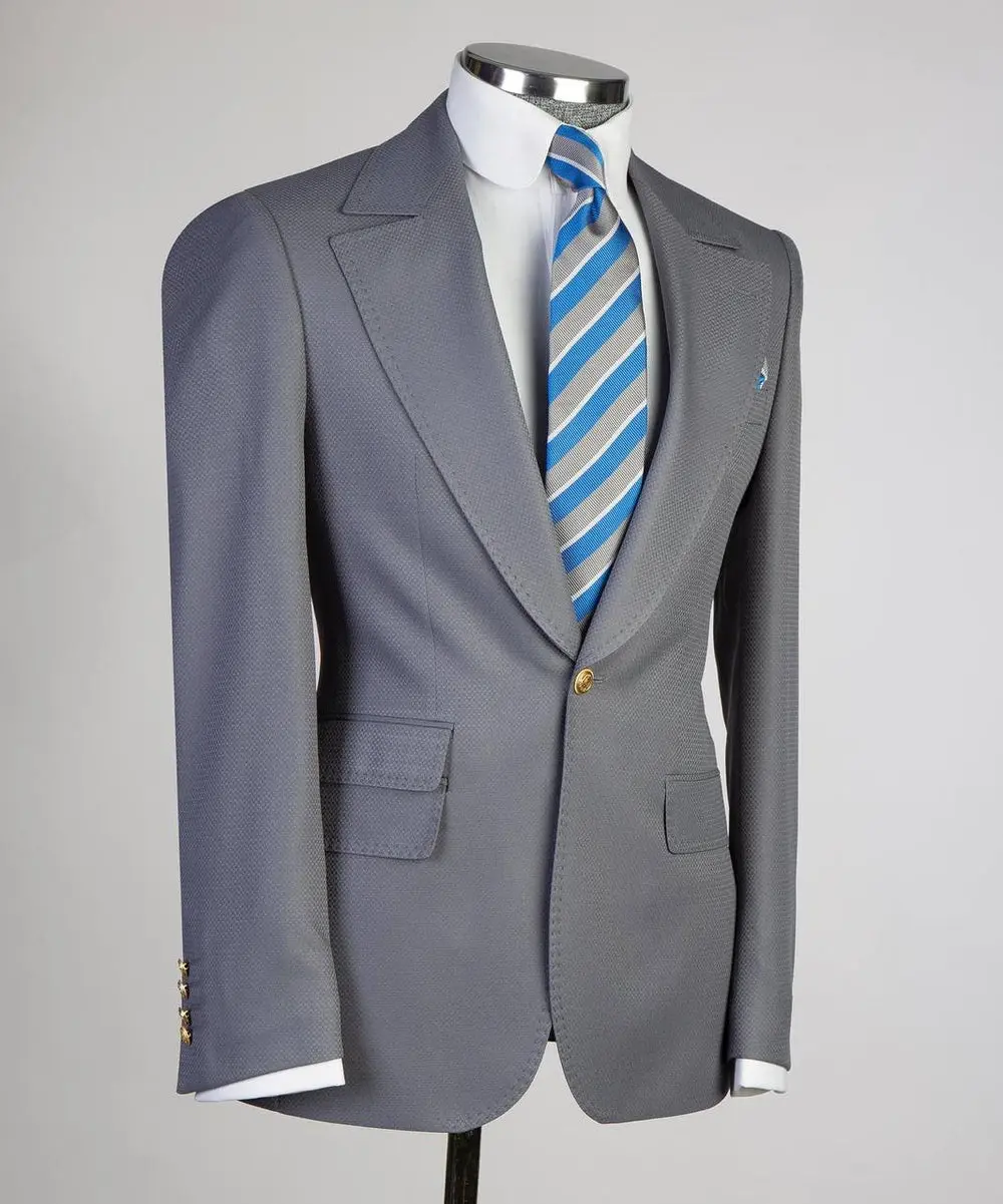 Men's Classic Suit -3 Piece Set -Grey — photograph 5