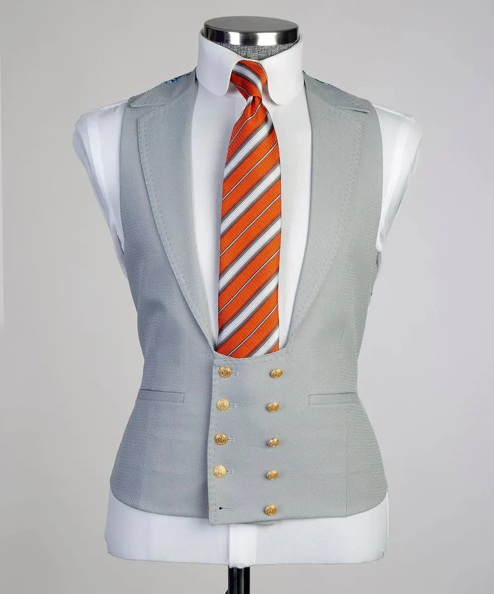 Men's Classic Suit -3 Piece Set -Grey — photograph 3