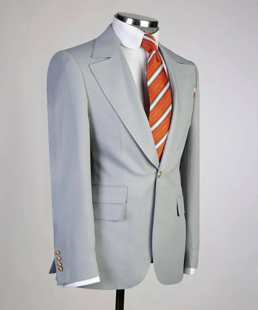 Men's Classic Suit -3 Piece Set -Grey — photograph 5