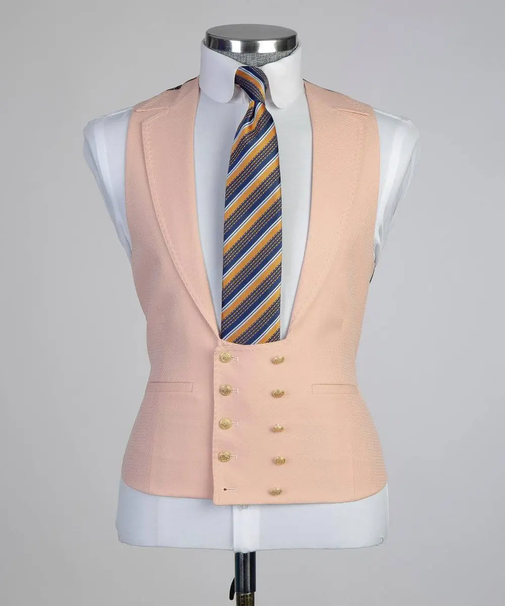 Men's Classic Suit -3 Piece Set -Pink — photograph 3
