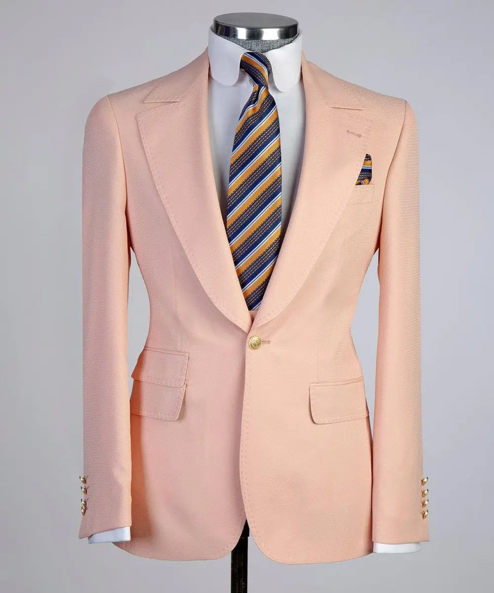 Men's Classic Suit -3 Piece Set -Pink — photograph 4
