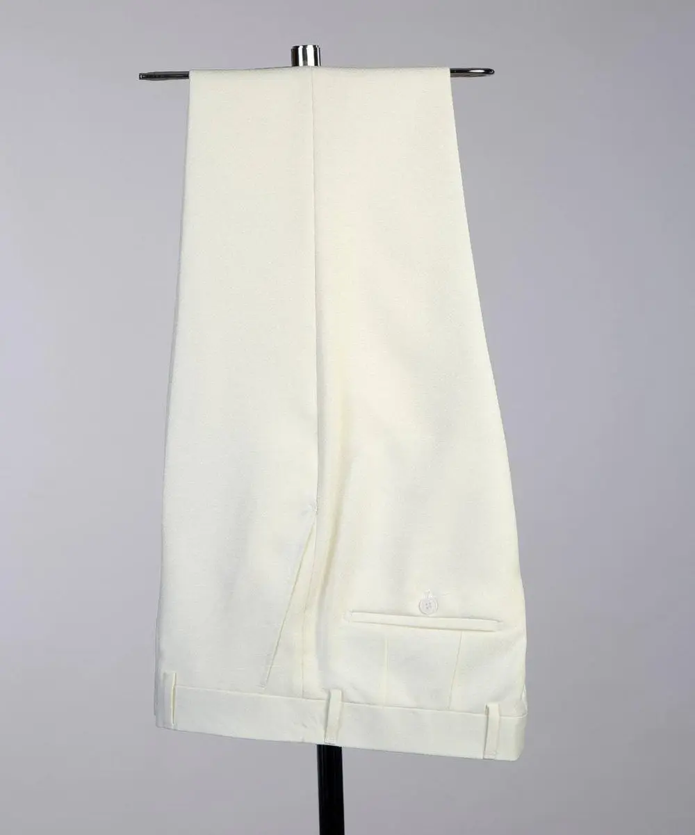 Men's Cream Tuxedo-Asymmetrical Satin Lapel — photograph 7