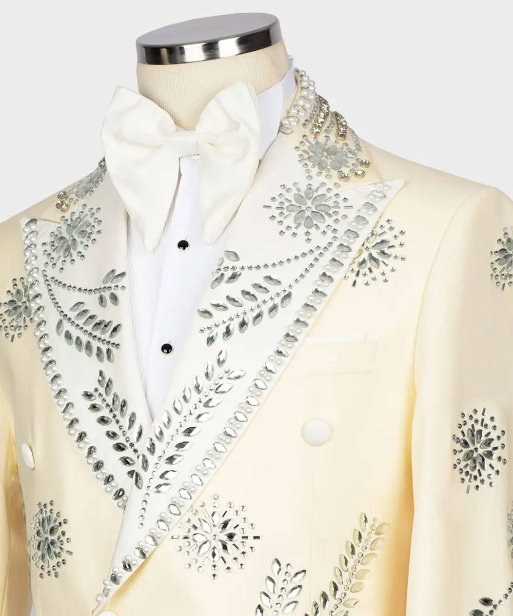 Men's Cream Tuxedo, Gem Stoned — photograph 2