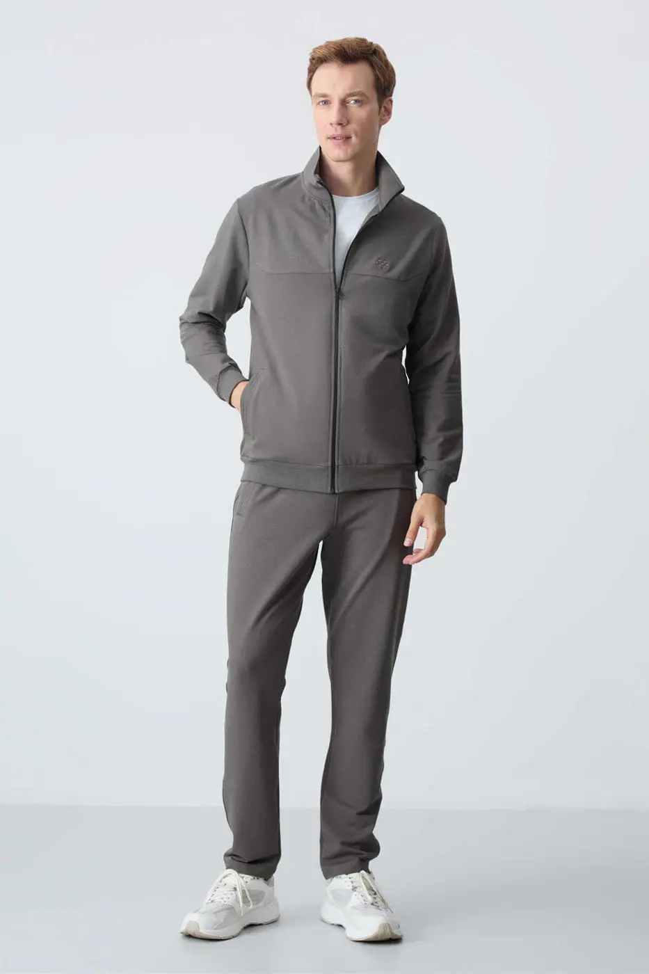Men's Grey Comfort Fit Tracksuit Set — photograph 1