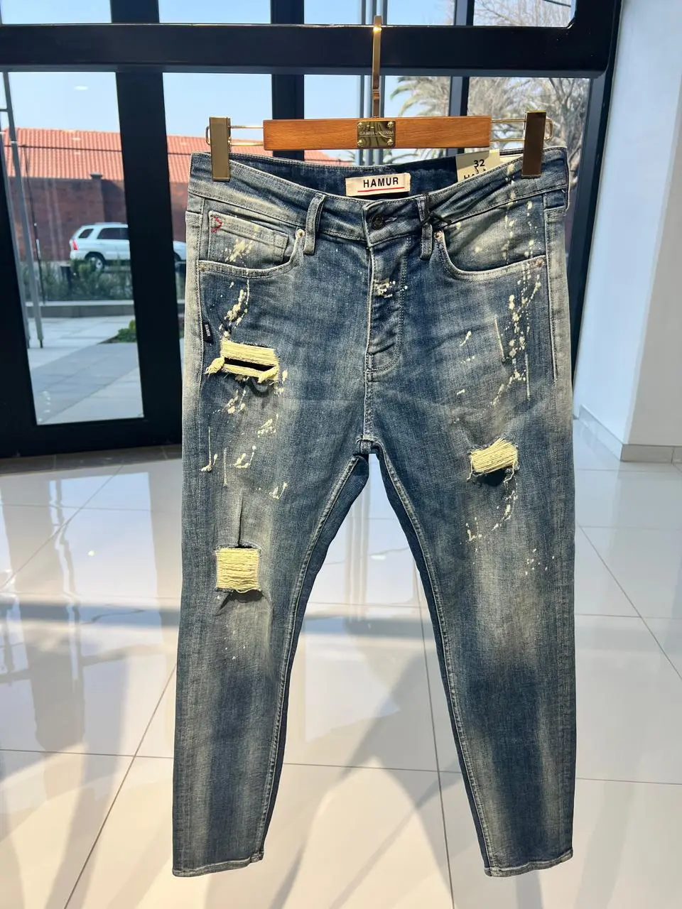 Men's Jeans, Ripped Style, Blue — photograph 1