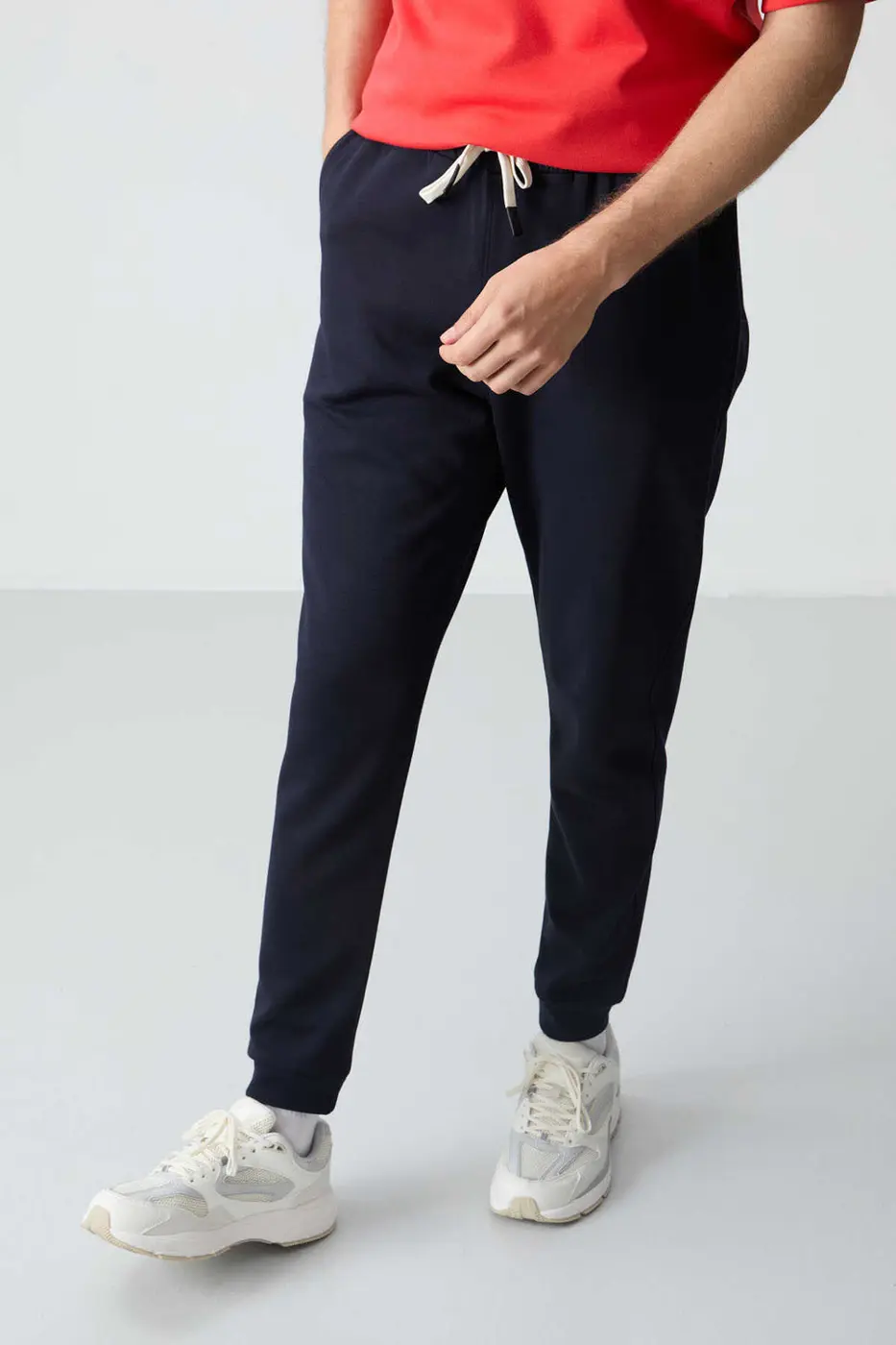 Men's-Red-Navy-Short Sleeve-Tracksuit Set — photograph 5