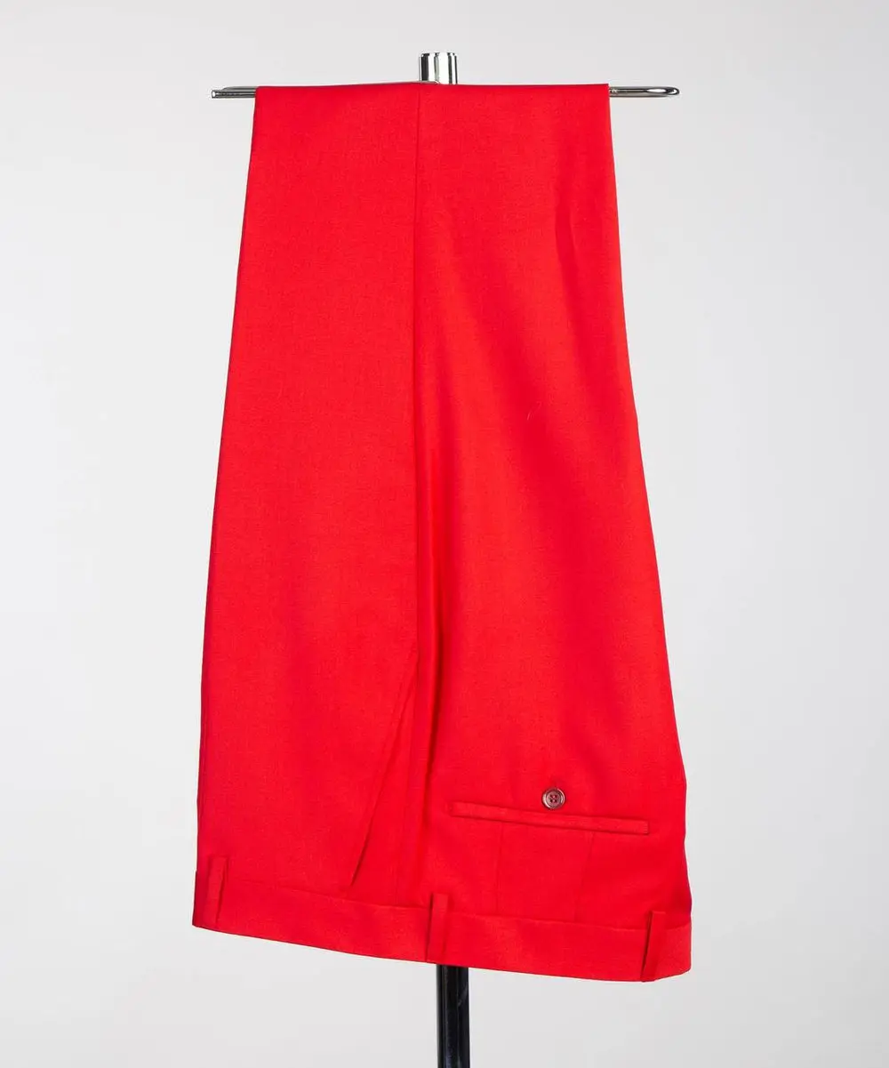 Men's Red Tuxedo, Silver Gem Stoned — photograph 6