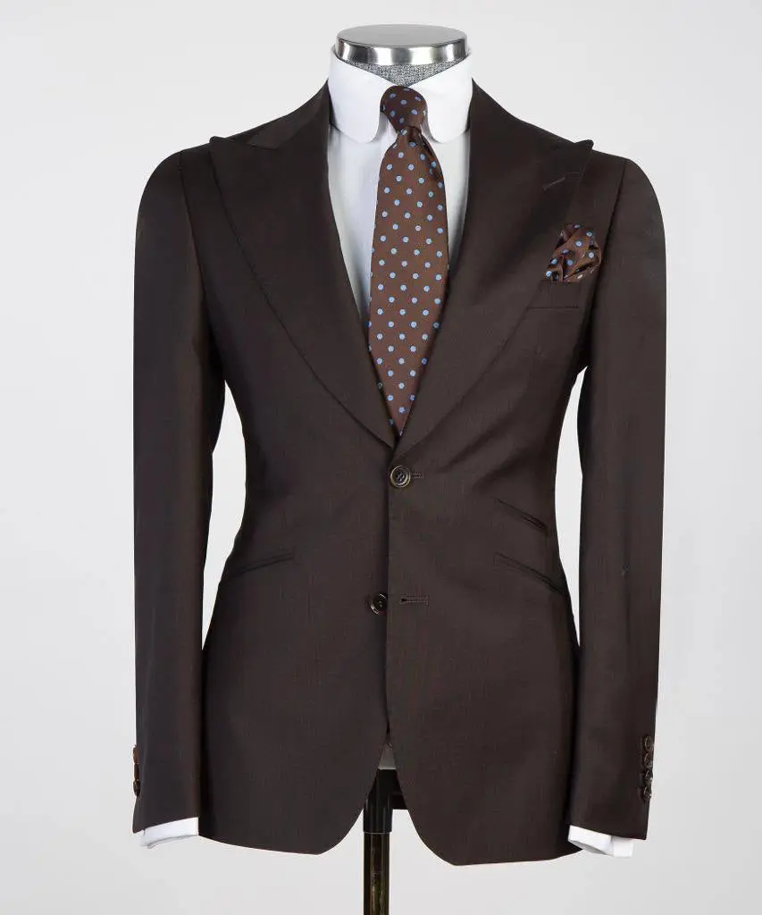 Men's 3 Piece Classic Brown Suit — photograph 4