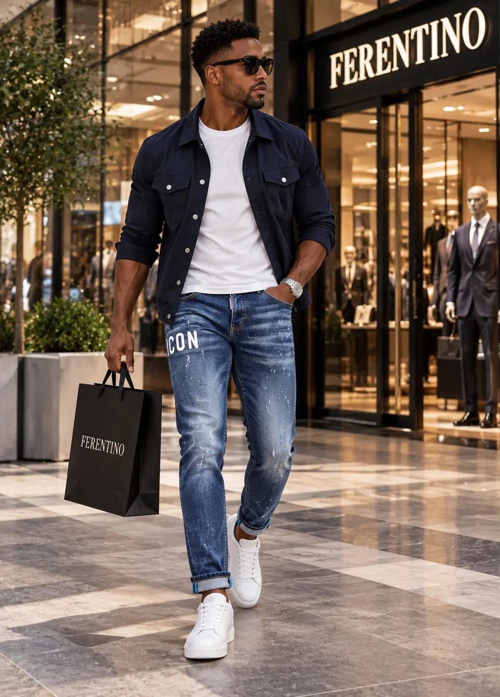 Men's Slim Fit Stretch Denim Jeans – Blue — photograph 1