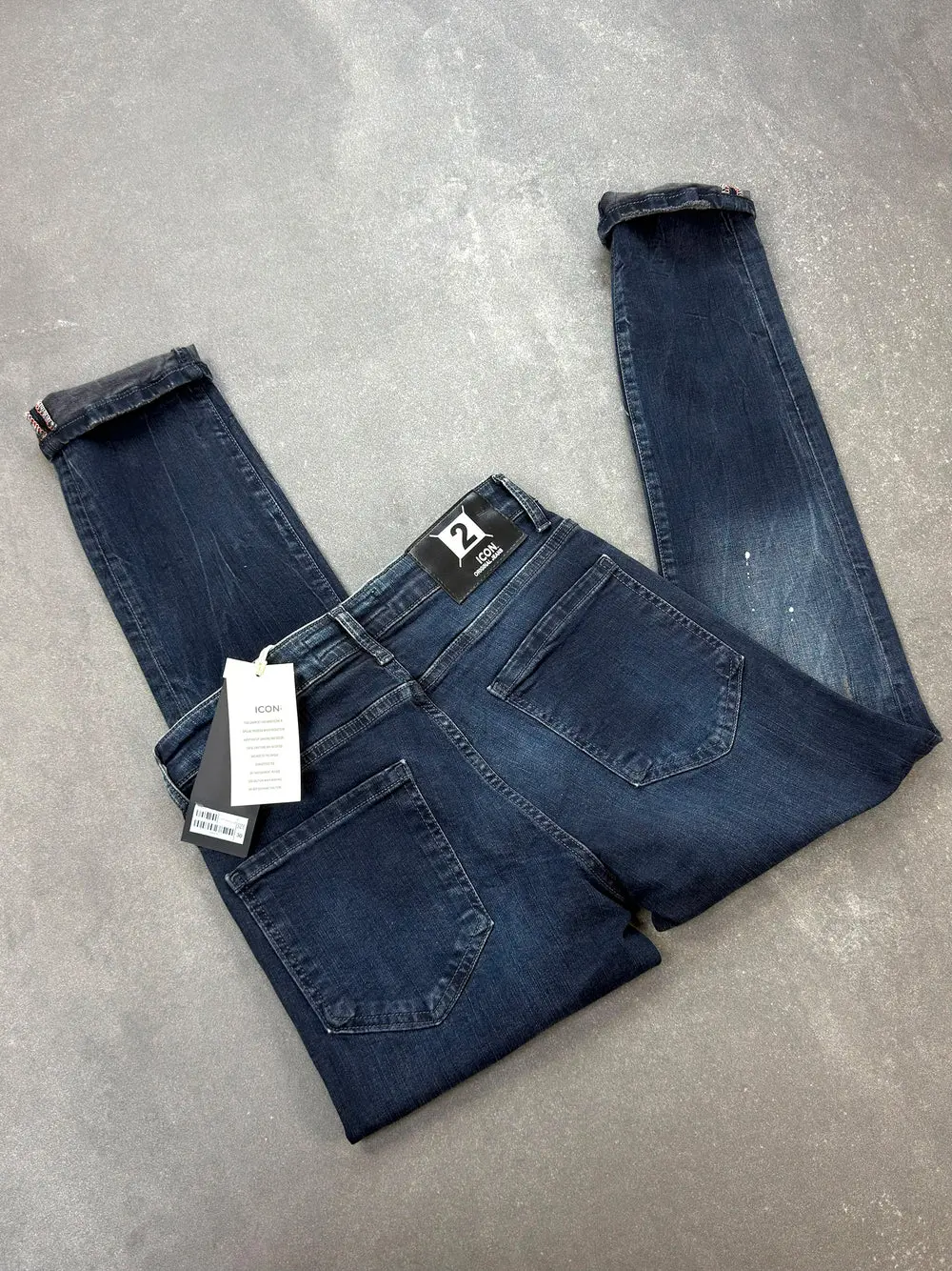 Men's Slim Fit Stretch Denim Jeans – Navy Blue — photograph 5