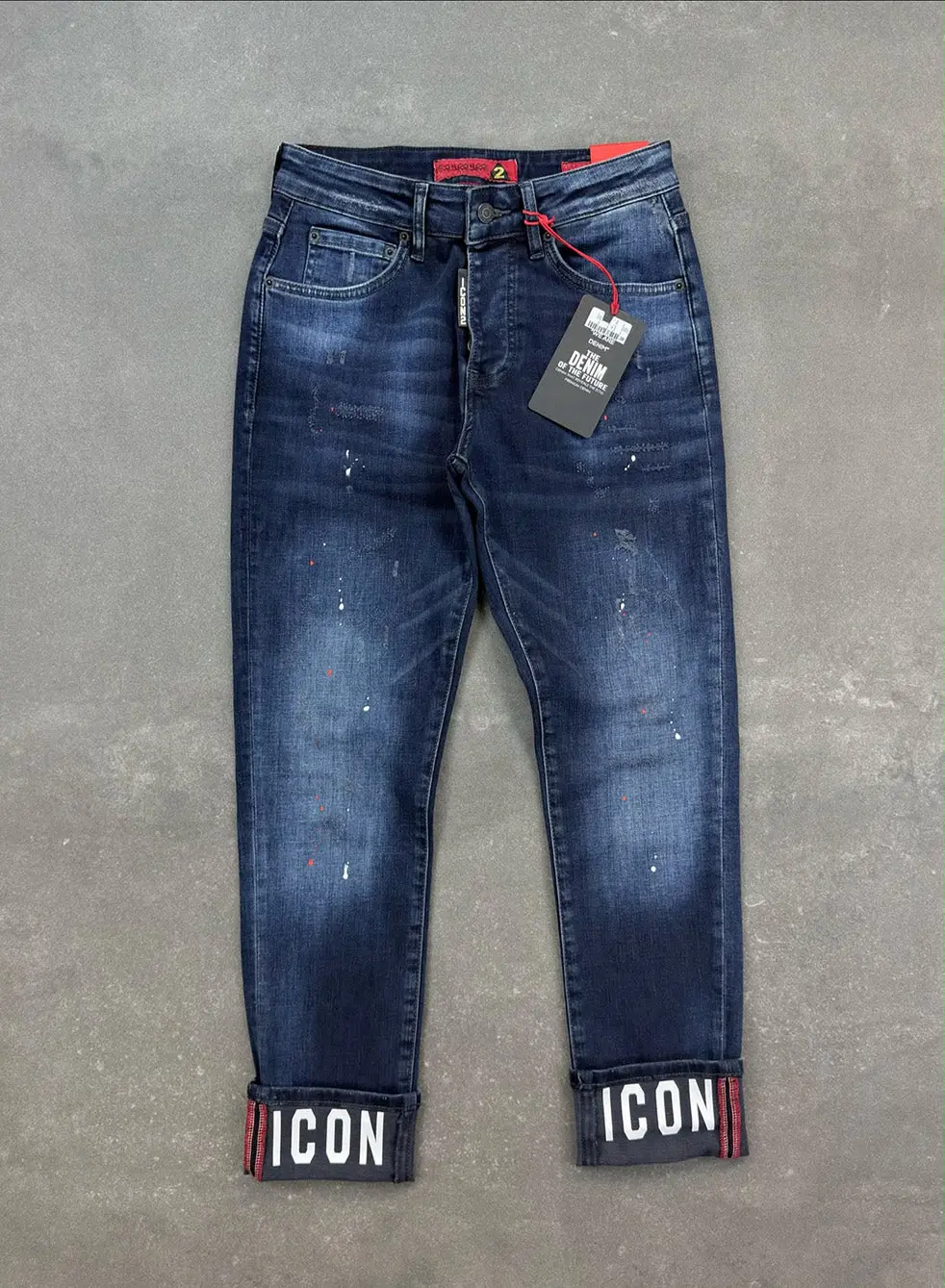 Men's Slim Fit Stretch Denim Jeans – Navy Blue — photograph 1