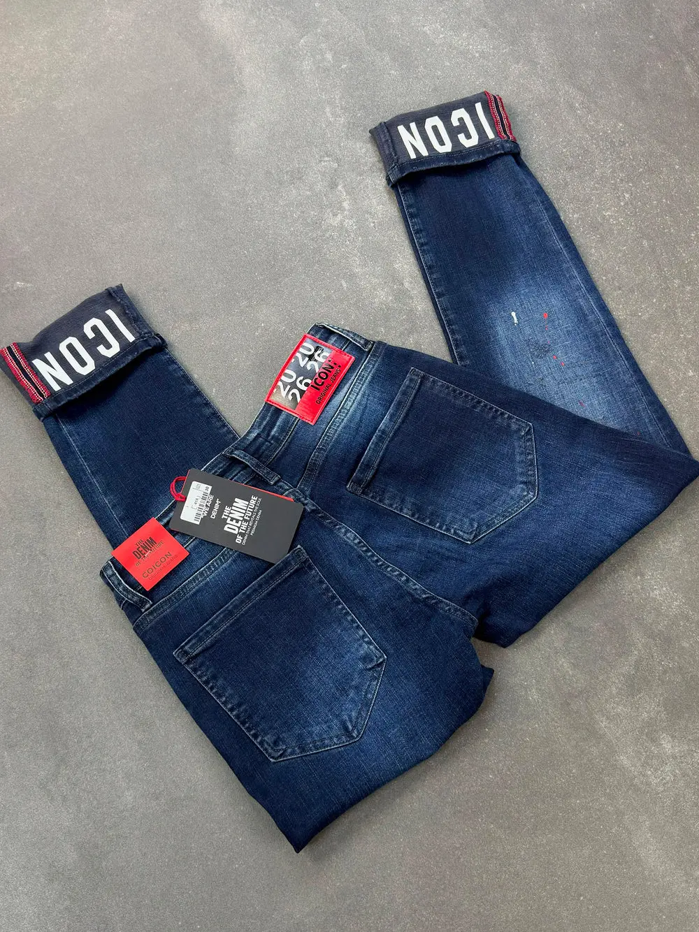 Men's Slim Fit Stretch Denim Jeans – Navy Blue — photograph 5