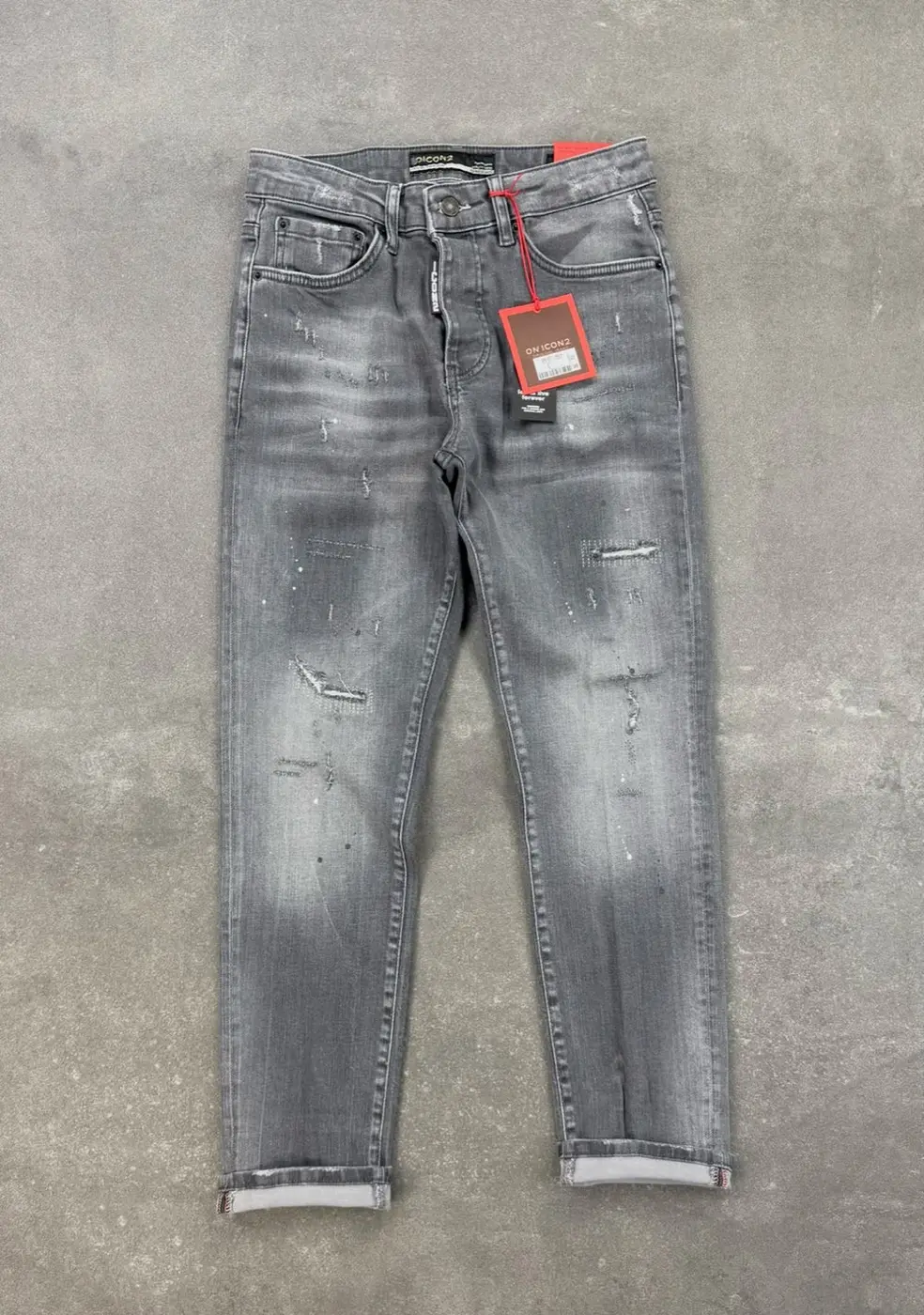 Men's Slim Fit Stretch Denim Jeans – Grey — photograph 2
