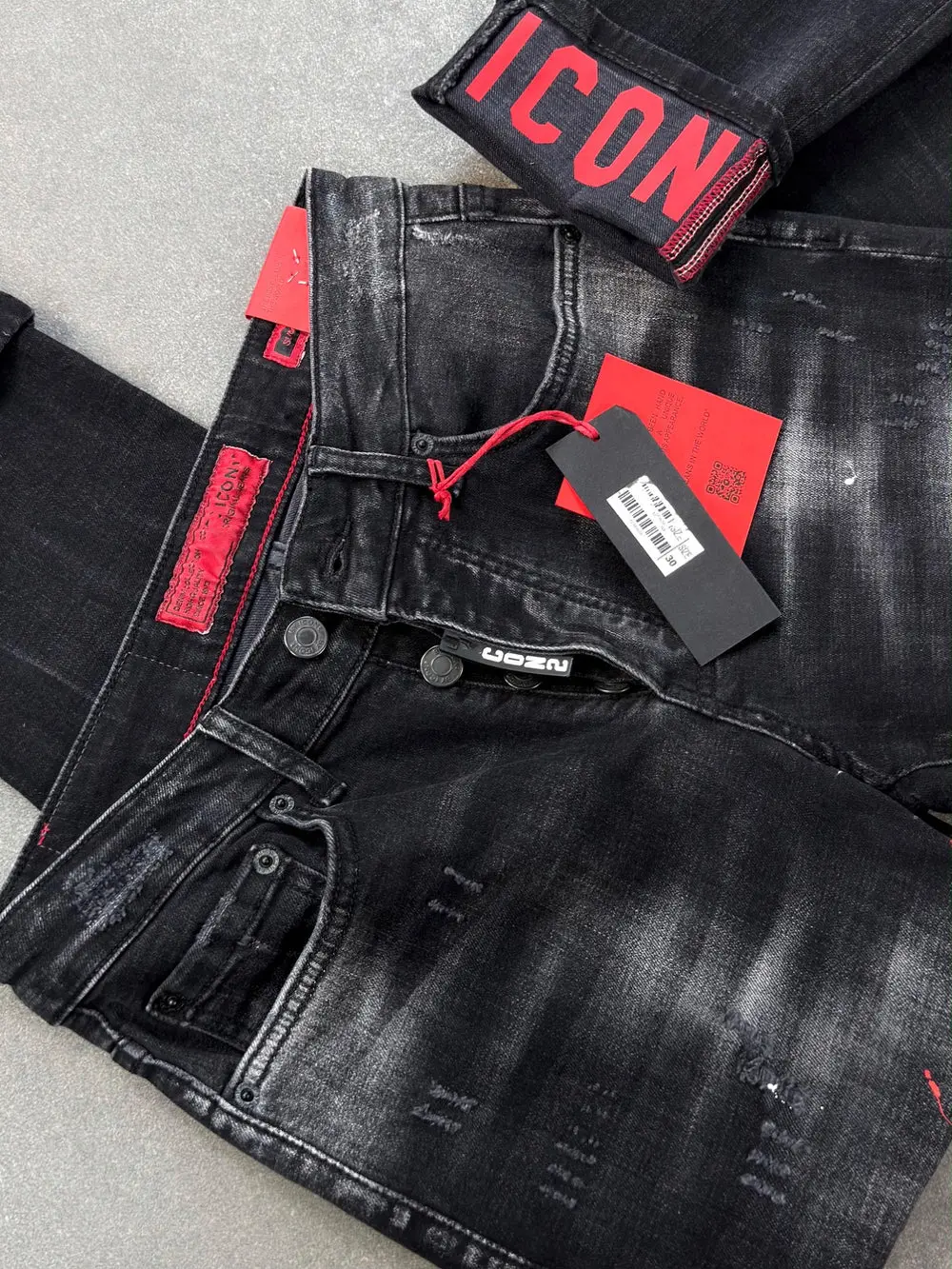 Men's Slim Fit Stretch Denim Jeans – Washed Black — photograph 4