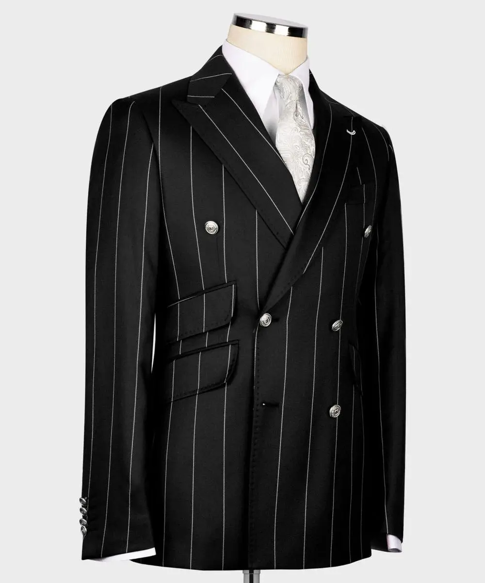 Men's Suit -2 Piece Double Breasted Stripy — photograph 3