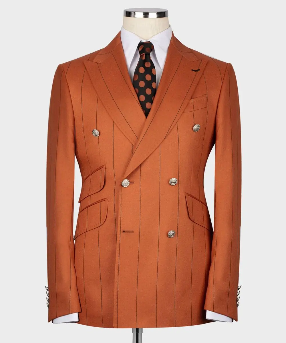 Men's Suit -2 Piece Double Breasted Stripy — photograph 1