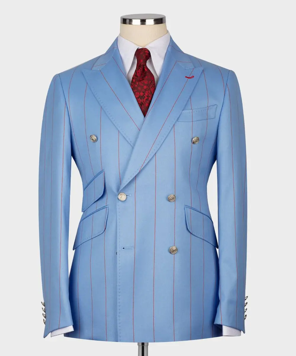 Men's Suit -2 Piece Double Breasted Stripy — photograph 1