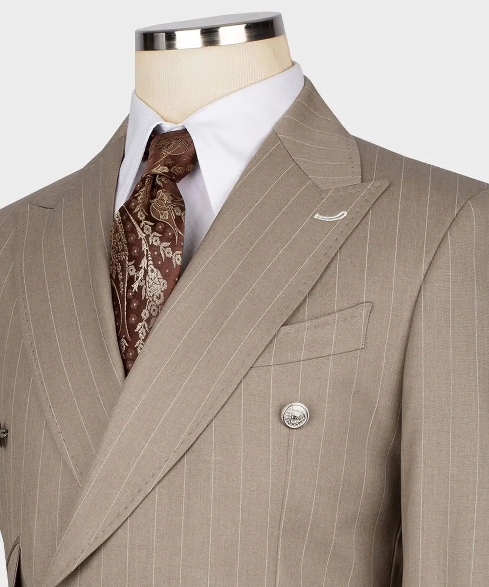 Men's Suit -2 Piece Double Breasted Stripy — photograph 2