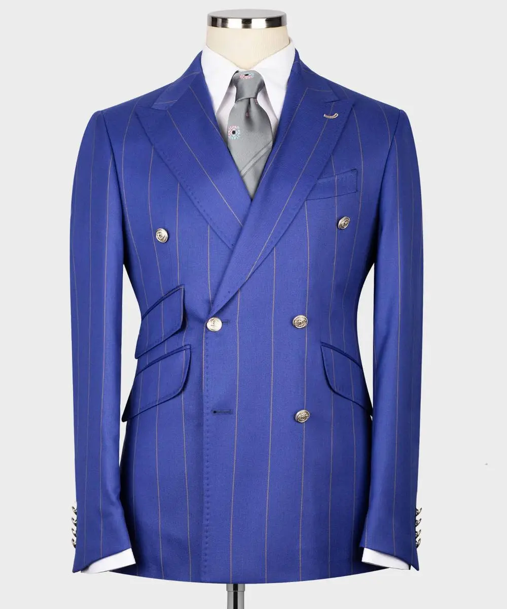 Men's Suit -2 Piece Double Breasted Stripy — photograph 1