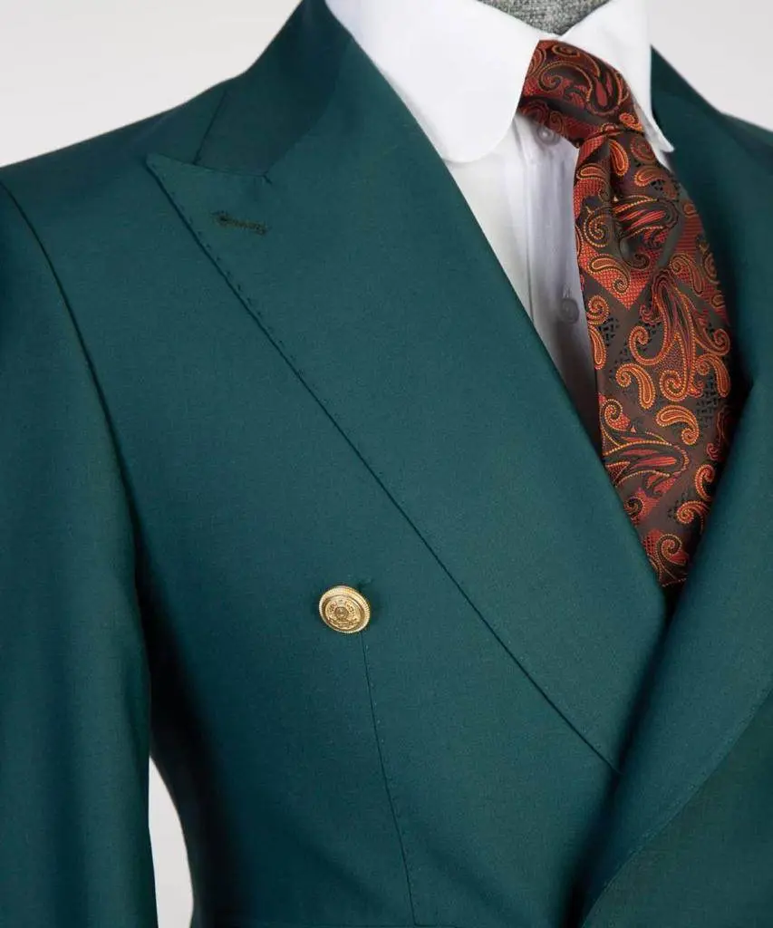 Double Breasted Green Suit Peak Lapel 2pc — photograph 2