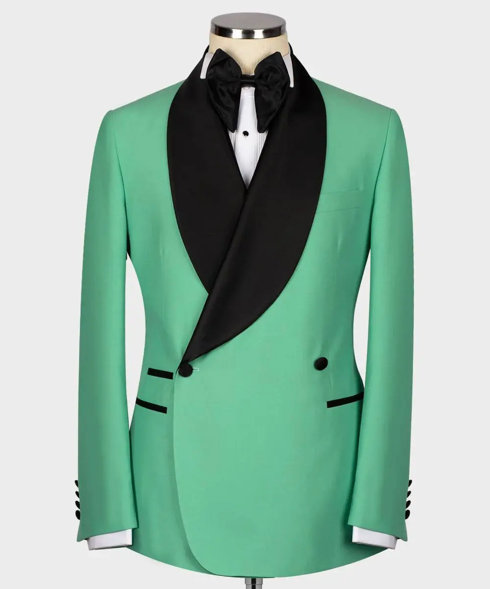 Men's Suit -2 Piece Double Breasted -Green — photograph 1