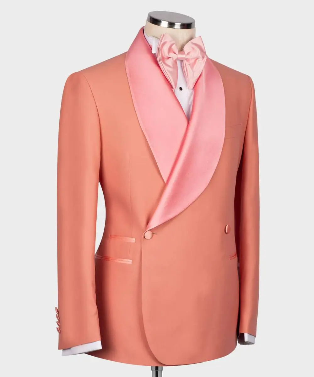 Men's Suit -2 Piece Double Breasted -Pink — photograph 3